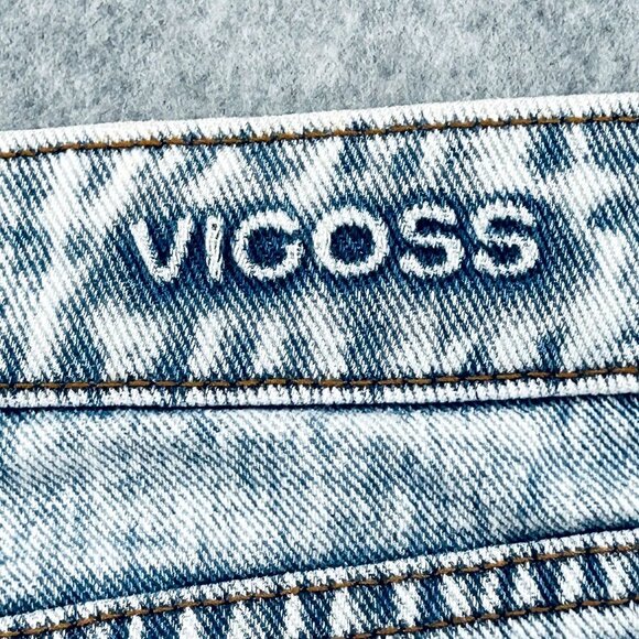 Vigoss Bermuda Denim Jean Size 27 Shorts Frayed Hem High Rise Blue Light Wash - Picture 12 of 14